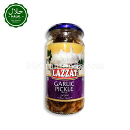 LAZZAT Garlic Pickle in Oil 330g Jar Front View