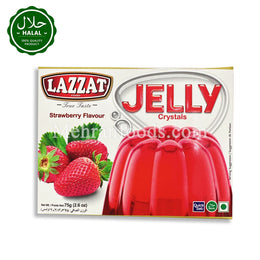 LAZZAT Halal Jelly Strawberry Flavor 75g Front Packaging