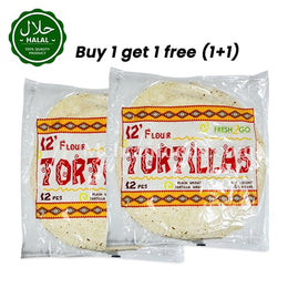 Fresh2Go Tortilla Bread (Roti) 12 Inch (12pcs) (1+1) 2328g 또띠아 12 인치