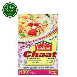LAZIZA Chaat Masala 100g spice box front view