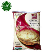 PATEL Fresh Sharbati Atta 5kg Indian whole wheat flour pack