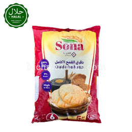 SONA Fresh Chakki Atta 5kg Whole Wheat Flour Pack