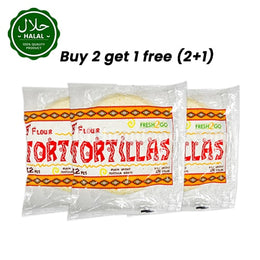 Fresh2Go Tortilla (Roti) 8 inch (12pcs) (2+1) 1728g 또띠아 8인치