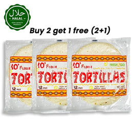Fresh2Go Tortilla Bread (Roti) 10 Inch (12pcs) (2+1) 2304g 또띠아 10인치