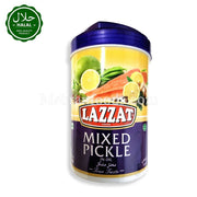 LAZZAT Mixed Pickle in Oil 1kg Jar Front
