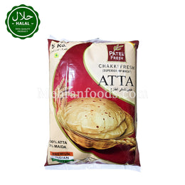 PATEL Fresh Chakki Atta 5kg whole wheat flour pack