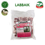 Close-up of fresh Khalbi lamb chest meat with bone