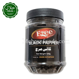 EZEE Black Pepper Whole 100g Pack Front View