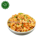 Close-up of LA FONTE Chifferi Rigati Macaroni Pasta Texture